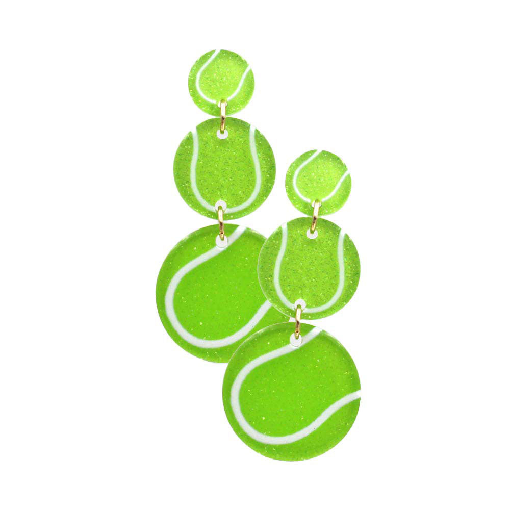 Green Acetate Tennis Link Earrings. Beautifully crafted design adds a gorgeous glow to any outfit. Jewelry that fits your lifestyle! Fun & trendy, these  sports themed stud earrings will accent your look.  Coordinate these earrings with any ensemble from business casual wear, Lightweight and comfortable for wearing all through the week. Perfect Birthday Gift, Valentine's Day Gift, Anniversary Gift, Mother's Day Gift, Thank you Gift. 
