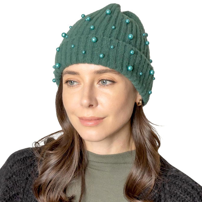 Green Beautiful Pearl Beanie Hat, you’ll want to reach for this toasty beanie to keep you incredibly warm and show your trendy choice off. Whenever you wear this beanie hat, you'll look like the ultimate fashionista with the royal look of accented pearl theme. Accessorize the fun way with this pom hat which gives you the autumnal touch needed to finish your outfit in style. Beautiful winter gift accessory and Perfect Gift for Birthdays, Christmas, holidays, anniversaries, Valentine’s Day, etc. 