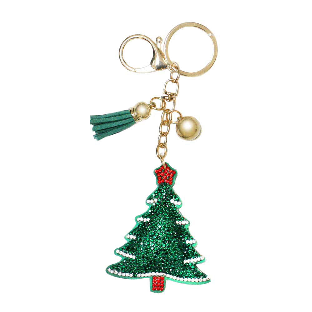 Green Bling Christmas Tree Tassel Key Chain. Show your spirit with these fantastic Christmas Tree Tassel Key Chain! Throw these on for all your Christmas parties and instantly transition your mood into a festive look. They will make them more exciting and eye-catching! These make a great gift for someone who loves the magic of Christmas! Great gifts for Christmas, Thanksgiving ,New Year and Birthday. 