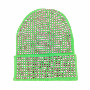 Green Bling Studded Beanie Hat, The beanie hat is made of soft, gentle, skin-friendly, and elastic fabric, which is very comfortable to wear. This exquisite design is embellished with shimmering Bling Studded for the ultimate glam look! It provides warmth to your head and ears, protects you from the wind, and becomes your ideal companion in spring, autumn and winter. Suitable for wearing for a variety of outdoor activities, such as shopping, hiking, biking, mountaineering, rock climbing, etc.