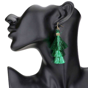 Green Christmas Fringe Dangle Earrings. Are you looking for some cute and fun earrings for Christmas! These cute Christmas earrings will decorate your Christmas costumes or outfits . They will make them more exciting and eye-catching! Christmas dangle earrings can be used in Christmas, New Year parties and other joyous occasions. Awesome gift idea to give someone who loves the magic of Christmas.