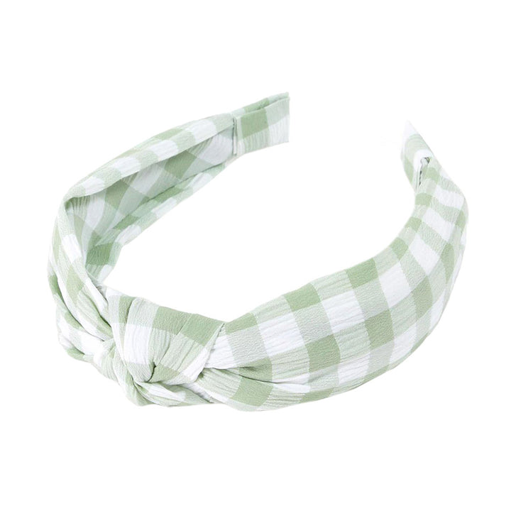 Green Gingham Check Patterned Burnout Knot Headband, create a natural & beautiful look while perfectly matching your color with the easy-to-use check patterned knot headband. Push your hair back and spice up any plain outfit with this knot check-patterned headband! Be the ultimate trendsetter & be prepared to receive compliments wearing this chic headband with all your stylish outfits!