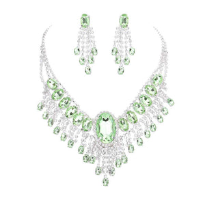 Green Glass Stone Ephemeral Wings Necklace, Glass Statement stunning jewelry set will sparkle all night long making you shine out like a diamond. Make a stylish addition to your fashion necklace and jewelry collection. put on a pop of color to complete your ensemble. perfect for a night out on the town or a black tie party, Perfect Gift, Birthday, Anniversary, Prom, Mother's Day Gift, Wedding, Bridesmaid etc.