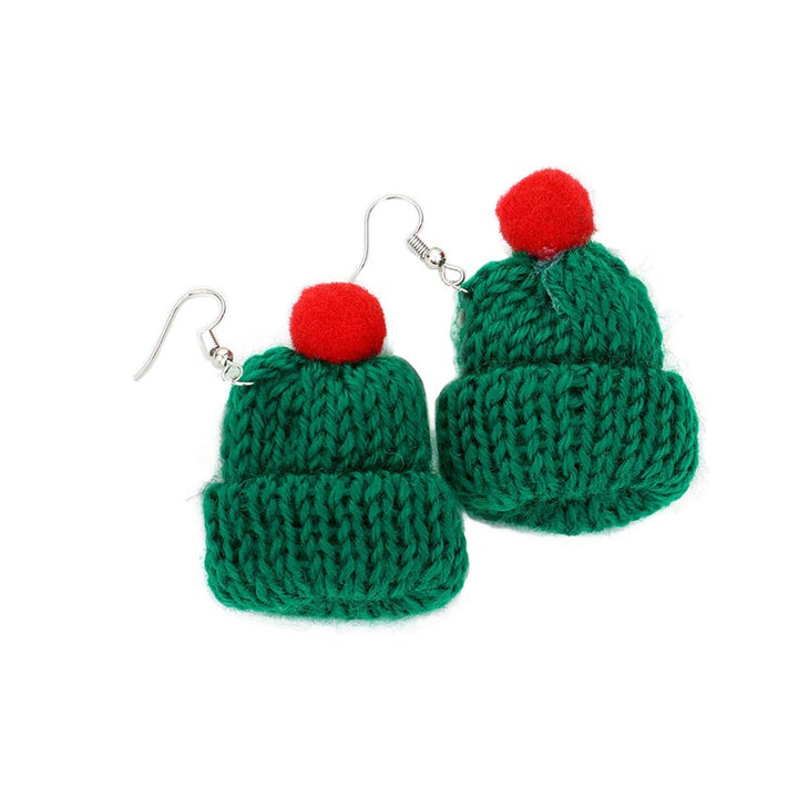 Green Knit Beanie Hat Dangle Earrings, get into the Christmas spirit with these gorgeous handcrafted Beanie Hat earrings, they will dangle on your earlobes & bring a smile to those who look at you. Perfect Gift December Birthdays, Christmas, Stocking Stuffers, Secret Santa, BFF, also nice for festive decorations gifts for your friend's and families.