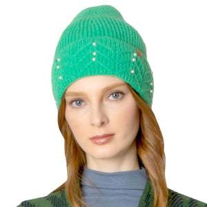 Green Pearl Beanie Hat, you’ll want to reach for this toasty beanie to keep you incredibly warm. Whenever you wear this beanie hat, you'll look like the ultimate fashionista with the royal look of accented pearl. Accessorize the fun way with this pom hat which gives you the autumnal touch needed to finish your outfit in style. Excellent winter gift accessory and Perfect Gift for Birthdays, Christmas, holidays, anniversaries, Valentine’s Day, etc. Have a cozy & warm winter!