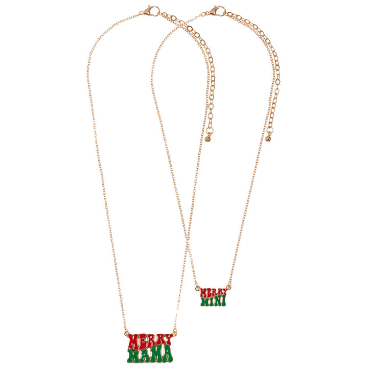 Green Red 2PCS Christmas Pendant Message Moms and Kids Set Necklaces, These Necklace jewelry sets are elegant and attractive and made especially for this Christmas. The beautifully crafted design adds a gorgeous glow to any outfit. Get ready with these Necklaces to receive the best compliments this Christmas.  These are ideal as a present for a mother and daughter pair, or any ladies who want to show their special connection.