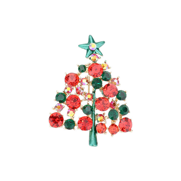 Gold Red Emerald Bubble Stone Christmas Tree Pin Brooch. Get ready for Christmas with these pin brooches, carry the spirit of Christmas from head to toe. Perfect for adding just the right amount of shimmer & shine and a touch of class to special events. Perfect Christmas gift for your loved ones.