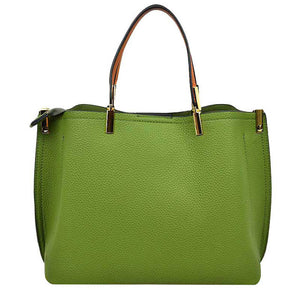 Green Simpler Times Bucket Crossbody Bags For Women. A great everyday casual shoulder bag composed of Faux leather. A simple design with subtle gold hardware details on the closure.  Magnetic snap closure for an inner zipper pouch opening spacious to hold your phone, wallet, and other essentials securely.