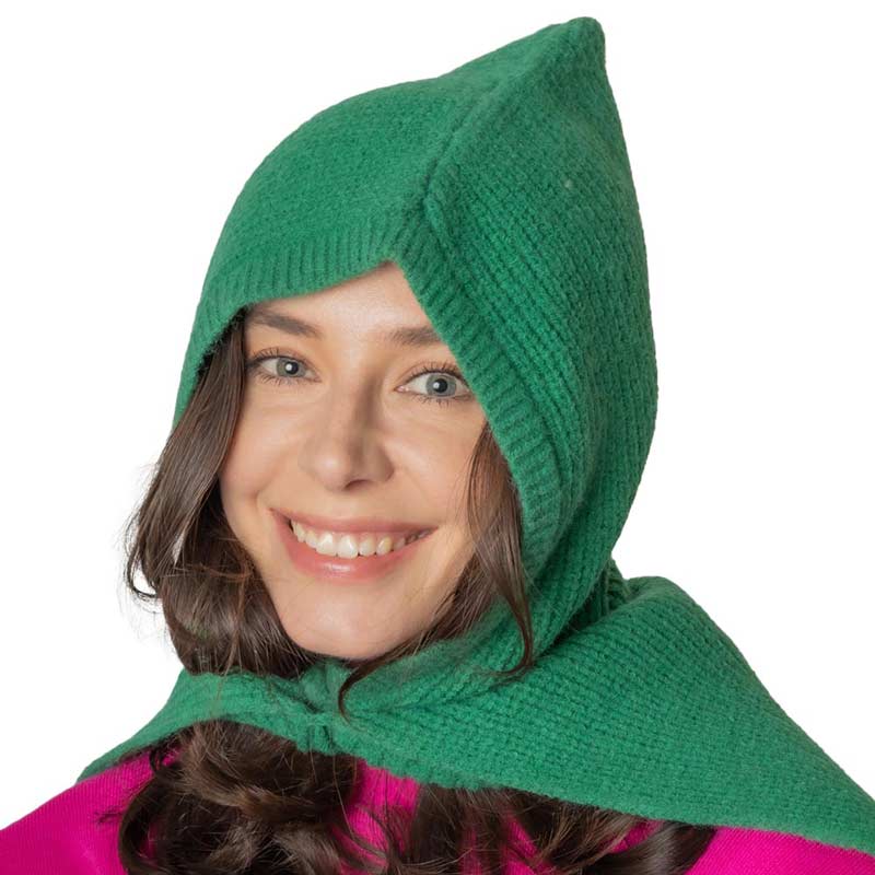 Green Solid Color Snood Hat, This classic snood will provide warmth in the winter. Comfortable and lightweight made with breathable fabric. The Gaiter is shaped to fit around collars and has a neck cord with toggle to ensure a comfortable fit. Fabulous and stylish knitting pattern for an all-in-one hat and snood. A hat and snood will become a favorite accessory in cold weather for every day indoor and outer. The set will be a good gift for your loved ones. Care!
