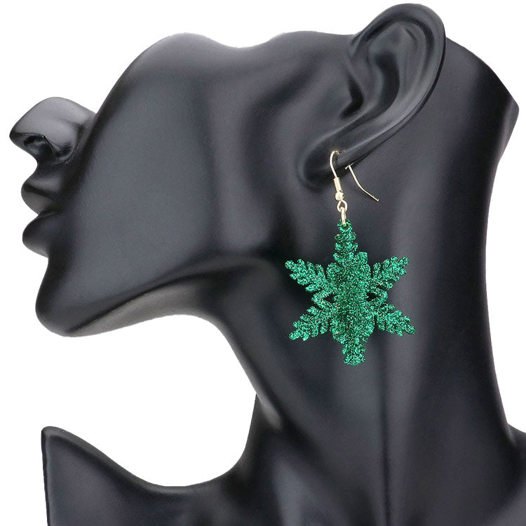 Gold Sparkle Snowflake Dangle Earrings, beautifully crafted design adds a gorgeous glow to any outfit with Christmas theme. Get into the Christmas spirit with our gorgeous Christmas Snowflake dangle earrings with perfect style. Bright snowflake design with different colors and pattern will make the perfect choice to your Christmas costumes. Ideal gift for you loved ones, girlfriend, wife, daughter, sisters, etc. Share joy and beauty with your family on Christmas.