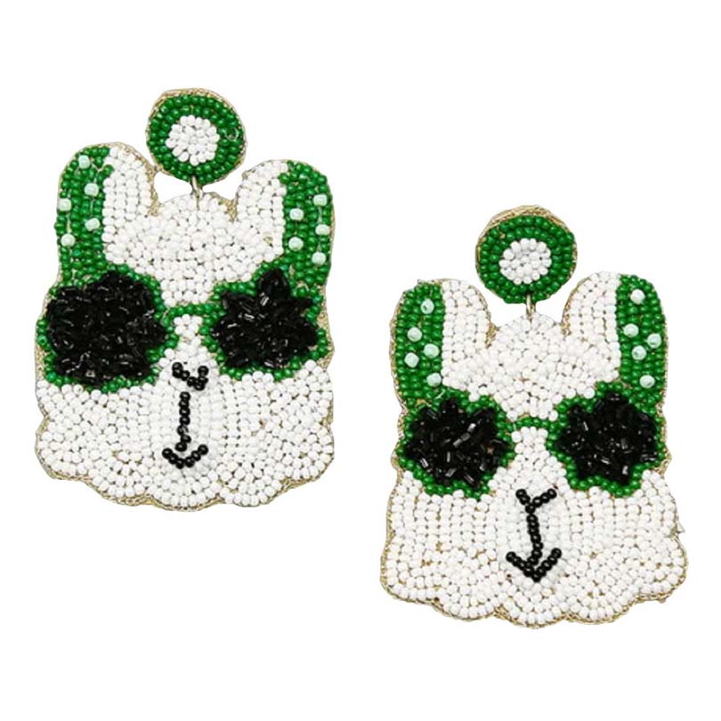 Green St. Patrick's Llama Seed Bead Earrings, are beautifully crafted earrings that drop on your earlobes with a perfect glow to make you stand out and show your unique and beautiful look everywhere. Put on a pop of color to complete your ensemble stylishly with these Mardi Gras earrings. Have a gorgeous look with these Llama-themed drop earrings.