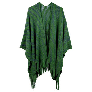 Green Zebra Patterned Crochet Poncho, on-trend & fabulous will surely amp up your beauty in perfect style. A luxe addition to any cold-weather ensemble. The perfect accessory, luxurious, trendy, super soft chic capelet. It keeps you warm and toasty in winter & cold weather. You can throw it on over so many pieces elevating any casual outfit! Perfect Gift for Wife, Mom, Birthday, Holiday, Anniversary, or Fun Night Out. Have a comfortable winter!