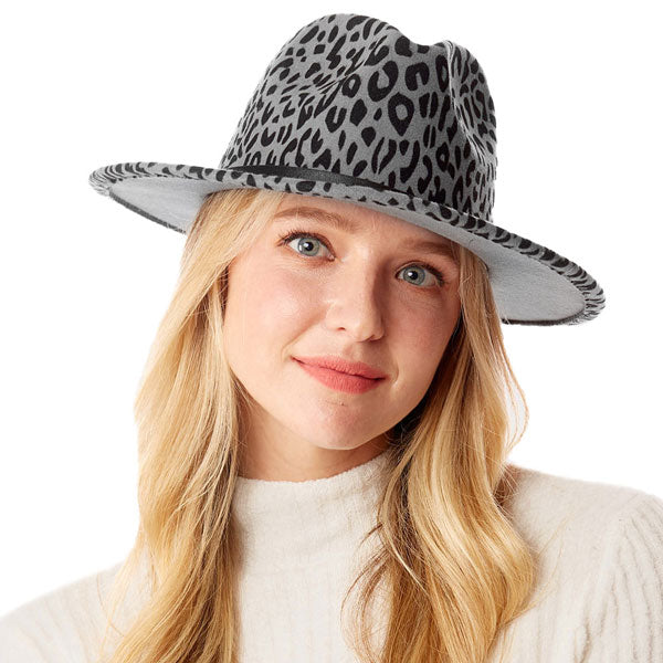 Grey Faux Leather Band Detailed Leopard Patterned Panama Hat, whether you’re basking under the summer sun at the beach, lounging by the pool, a great hat can keep you cool and comfortable even when the sun is high in the sky. Large, comfortable, and ideal for travelers who are spending time in the outdoors.
