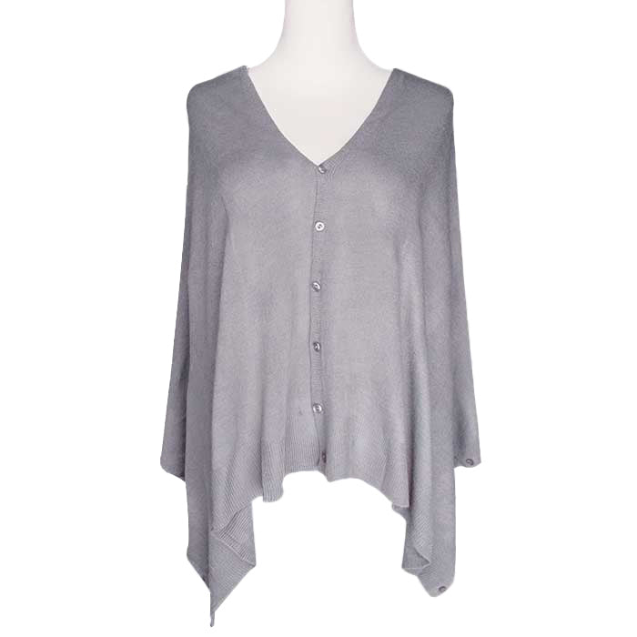 Grey Solid Button Poncho, These famous multi-purpose ponchos are wonderfully versatile and can be worn in many different ways: as a poncho; a shrug; a cardigan; a scarf; a snood; and a shawl. Timeless beautiful Poncho is ensure your upper body stays perfectly warm when the temperatures drop. A fashionable eye catcher, will quickly become one of your favorite accessories, the thickness is perfect for autumn winter and spring, fine gift for women, girl, mom.