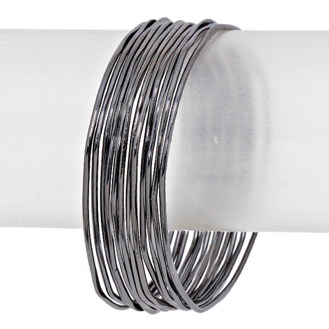 Hematite 12PCS - Metal Stackable Bangle Bracelets; these stackable bracelets can light up any outfit, and make you feel absolutely flawless. Fabulous fashion and sleek style adds a pop of pretty color to your attire, coordinate with any ensemble from business casual to everyday wear. Goes with any of your casual outfits and Adds something extra special. Great gift idea for Birthday, Prom, Mothers day, Anniversary or any other occasion.