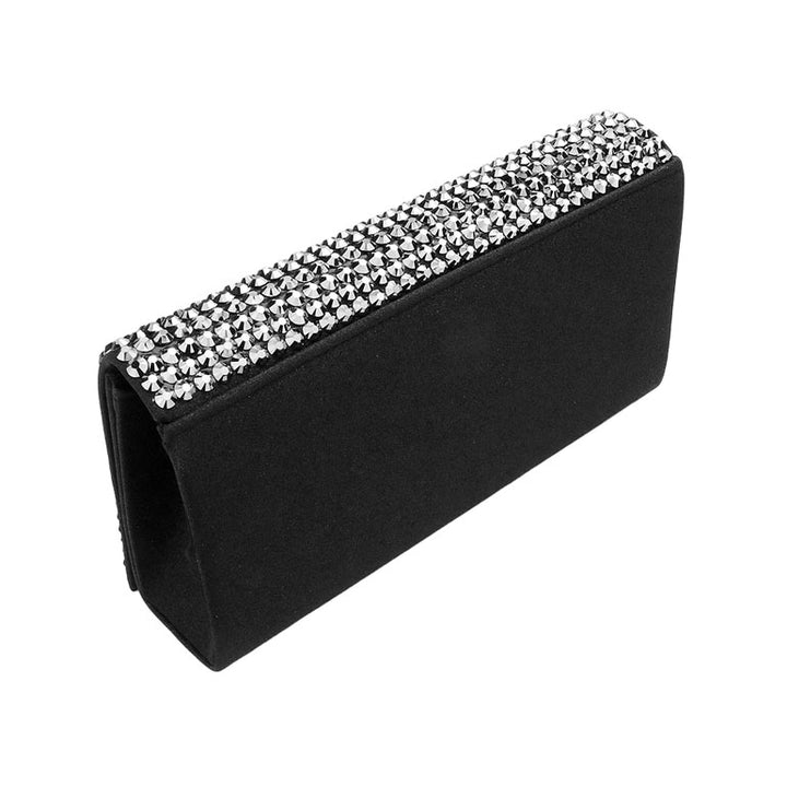 Hematite Bling Studded Evening Clutch Crossbody Bag, is the perfect choice to carry on the special occasion with your handy stuff. It is lightweight and easy to carry throughout the whole day. You'll look like the ultimate fashionista while carrying this Crossbody Evening Bag. This stunning Bling Studded Clutch bag is perfect for weddings, parties, evenings, cocktail parties, wedding showers, receptions, proms, etc.