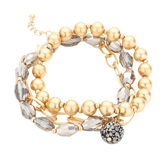 Beige Shamballa Ball Charm Metal Ball Beaded Bracelets, Get ready with these Magnetic Bracelet, put on a pop of color to complete your ensemble. Perfect for adding just the right amount of shimmer & shine and a touch of class to special events. Perfect Birthday Gift, Anniversary Gift, Mother's Day Gift, Graduation Gift.
