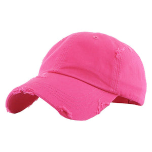 Hot Pink Distressed Baseball Cap, Hot Pink Vintage Ponytail Baseball Cap, comfy vintage cap great for a bad hair day, pull your bun or ponytail thru the back opening, great for keeping your hair away from face while exercising, running, playing sports or just taking a walk. Perfect Birthday Gift, Mother's Day Gift, Anniversary Gift, Thank you Gift, Graduation Gift