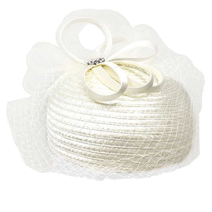 Ivory Bow Mesh Dressy Hat, This fascinator which is not big enough to cover the whole of your head.Perfect for the elegant, extravagant and modern looking. Superb hat with a veil , with an unusual form of lines give the elegance and eccentricity to your outfit. A hat will make you keep your back straight, feel confident and be admirable. Perfect For Wedding, christmas, Halloween, Tee Party, Photo Prop, cocktail, Bridal Party and Other Occasions.