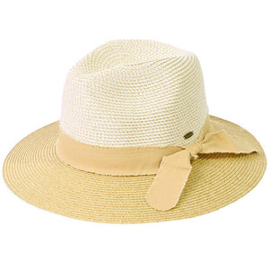 Ivory C C Frayed Bow Trim Band Panama Hat, a beautiful & comfortable panama hat is suitable for summer wear to amp up your beauty & make you more comfortable everywhere. Excellent panama hat for wearing while gardening, traveling, boating, on a beach vacation, or to any other outdoor activities. A great cap can keep you cool and comfortable even when the sun is high in the sky.