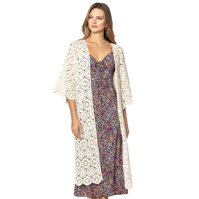 Ivory Crochet Long Cover Up Poncho, this timeless crochet long cover-up poncho is Soft, Lightweight, and breathable fabric, close to the skin, and comfortable to Wear. sophisticated, flattering, and cozy. look perfectly breezy and laid-back as you head to the beach. A fashionable eye-catcher will quickly become one of your favorite accessories.