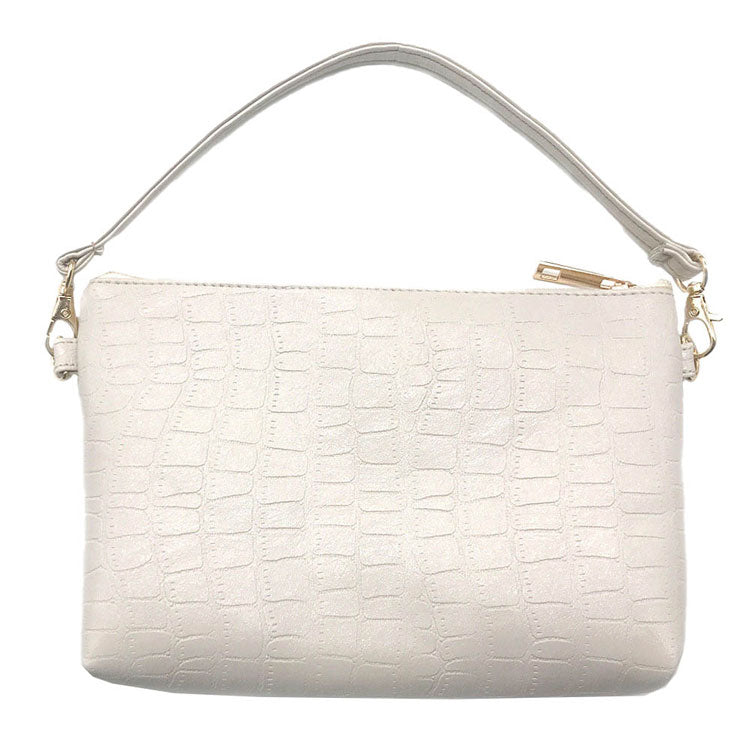 Ivory Crocodile Patterned Tote Bag. This high quality Tote  Bag is both unique and stylish. perfect for money, credit cards, keys or coins and many more things, light and gorgeous. perfectly lightweight to carry around all day. Look like the ultimate fashionista carrying this trendy Crocodile Patterned Tote Bag.