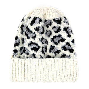 Ivory Leopard Pattern Hat White Leopard Beanie Hat Leopard Winter Hat grab this toasty hat to keep you incredibly warm when running out the door. Accessorize with this cat ear hat, it's the autumnal touch finish your outfit. Best Gift Birthday, Christmas, Anniversary, Valentine's Day, Wife, Mom, Sister