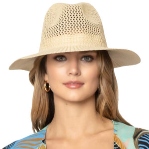 Ivory Lurex Metallic Straw Panama Sun Hat, fashionable design and vibrant color will make you more attractive. It's a great accessory for any outfit. whether you’re basking under the summer sun at the beach, lounging by the pool, or kicking back with friends at the lake, these sun hats can keep you cool and comfortable even when the sun is high in the sky. 