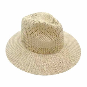 Ivory Lurex Metallic Straw Panama Sun Hat, fashionable design and vibrant color will make you more attractive. It's a great accessory for any outfit. whether you’re basking under the summer sun at the beach, lounging by the pool, or kicking back with friends at the lake, these sun hats can keep you cool and comfortable even when the sun is high in the sky. 