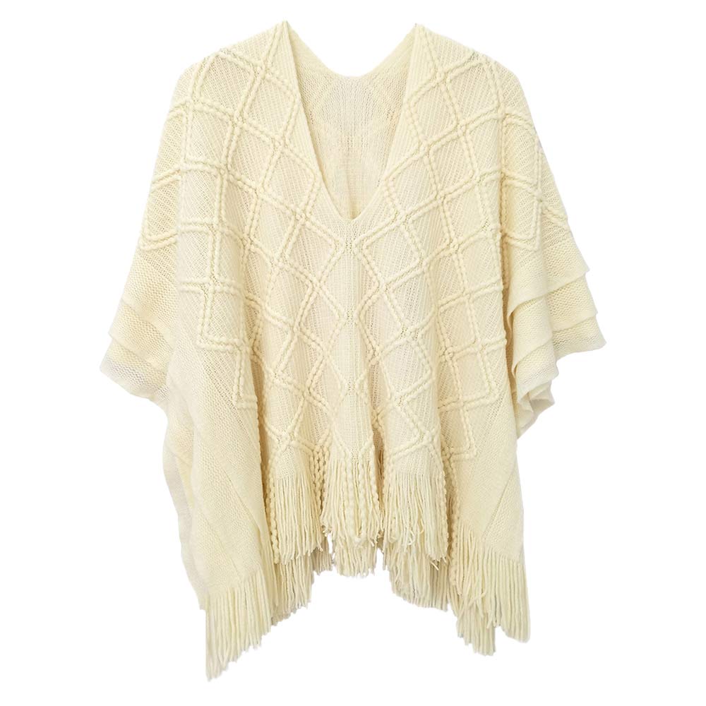 Ivory Pattern Detailed Crochet Poncho, a beautifully made crochet poncho with pattern detailed that is on-trend & fabulous & will surely amp up your beauty in perfect style. A luxe addition to any cold-weather ensemble. The perfect accessory, luxurious, trendy, super soft chic capelet. It keeps you warm and toasty in winter & cold weather. You can throw it on over so many pieces elevating any casual outfit!