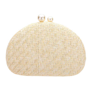 Ivory Pearl Pointed Woven Raffia Clutch Crossbody Bag, look like the ultimate fashionista when carrying this small clutch bag, great for when you need something small to carry or drop in your bag. Perfect gifts for weddings, Prom, birthdays, Mother’s Day, anniversaries, holidays, Mardi Gras, Valentine’s Day, or any occasion.
