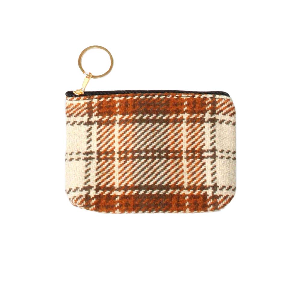Ivory Plaid Check Coin Card Purse, is the ultimate solution to your style and handy accessories both. You can bear money, credit cards, watch, phone, etc. without any hassle. It's also the perfect gift for Birthdays, holidays, Christmas, New Year, etc. The stylish look and the comfortability make it unique and different from other purses. Live smart and trendy!