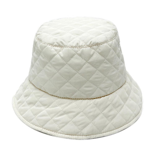 Quilted Padding Bucket Hat - Ivory