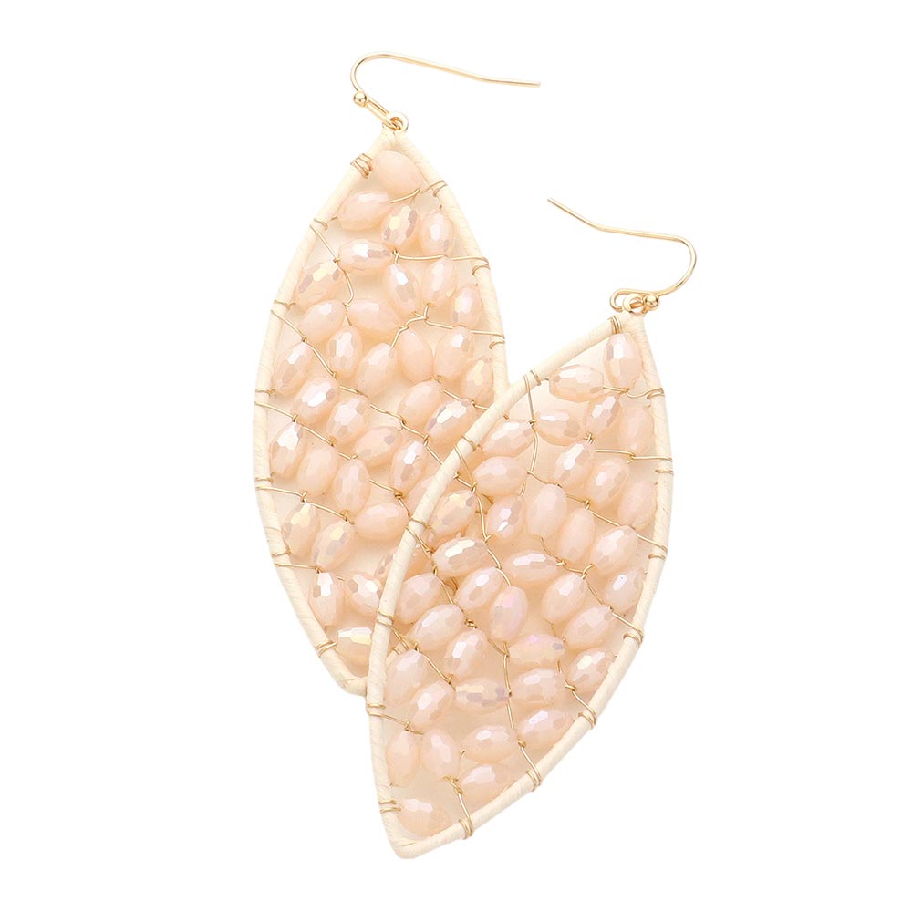 Ivory Raffia Wrapped Beaded Petal Dangle Earrings, turn your ears into a chic fashion statement with these Earrings! The beautifully crafted design adds a glow to any outfit. Perfect gifts for weddings, Prom, birthdays, Mother’s Day, Christmas, anniversaries, holidays, Mardi Gras, Valentine’s Day, or any occasion.