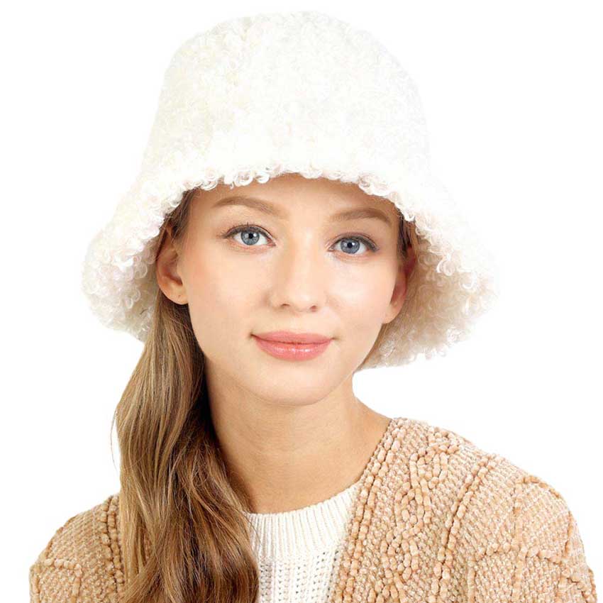 Ivory Sherpa Bucket Hat, Get Ready for Fall and Winter in style and comfort and stay warm in this Trendy Boho Chic, Sherpa Bucket Hat. It's made of soft durable material has amazing breathability for your head. Warm, soft, fuzzy and high quality. Great gift for that fashionable on-trend friend. The round design at the top is more humane and fits the shape of everyone's head. Perfect for both casual daily and outdoor activities, such as fishing, hunting, hiking and camping.