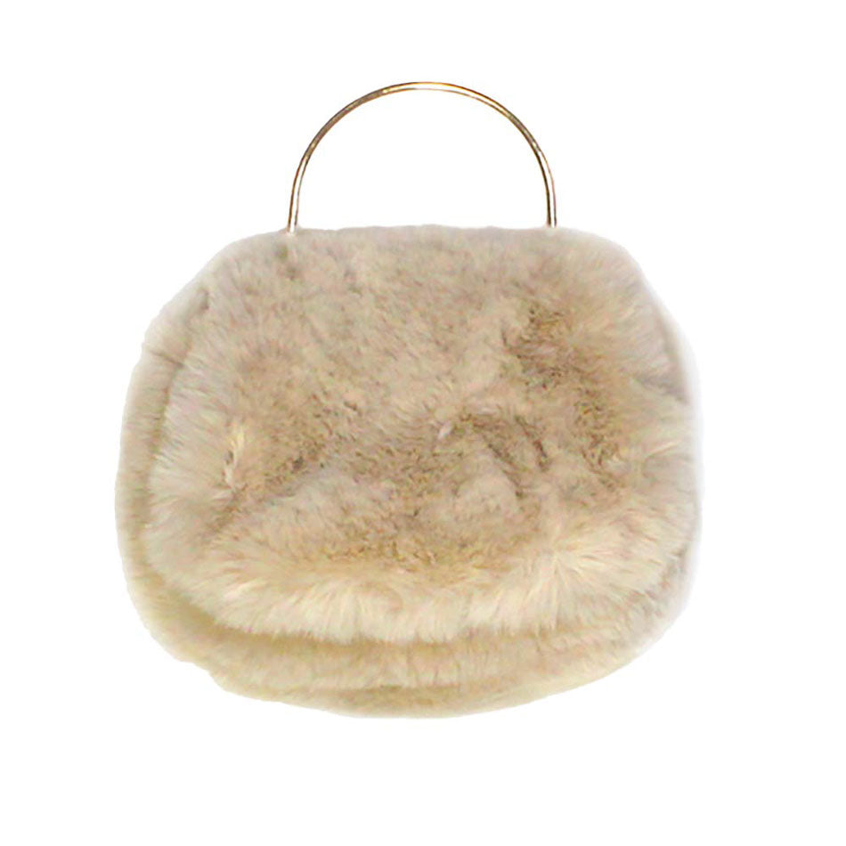 Ivory Solid Faux Fur Tote Crossbody Bag. This high quality Tote Crossbody Bag is both unique and stylish. Suitable for money, credit cards, keys or coins and many more things, light and gorgeous. perfectly lightweight to carry around all day. Look like the ultimate fashionista carrying this trendy faux fur Tote Crossbody Bag! Perfect Birthday Gift, Anniversary Gift, Mother's Day Gift, Graduation Gift, Valentine's Day Gift.