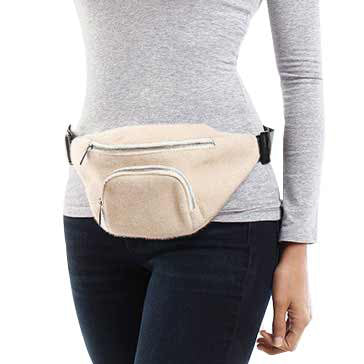 Ivory Solid Fluffy Faux Fur Sling Backpack Fanny Pack, be the ultimate fashionista when carrying this small chic bag with style. It's great for taking small and handy things. Keep your keys handy & ready for opening doors as soon as you arrive. The adjustable lightweight features room to carry what you need for those longer walks or trips. These fanny packs for women could keep all your documents, Phone, Travel, Money, Cards, keys, etc in one compact place, and comfortable within arm's reach.