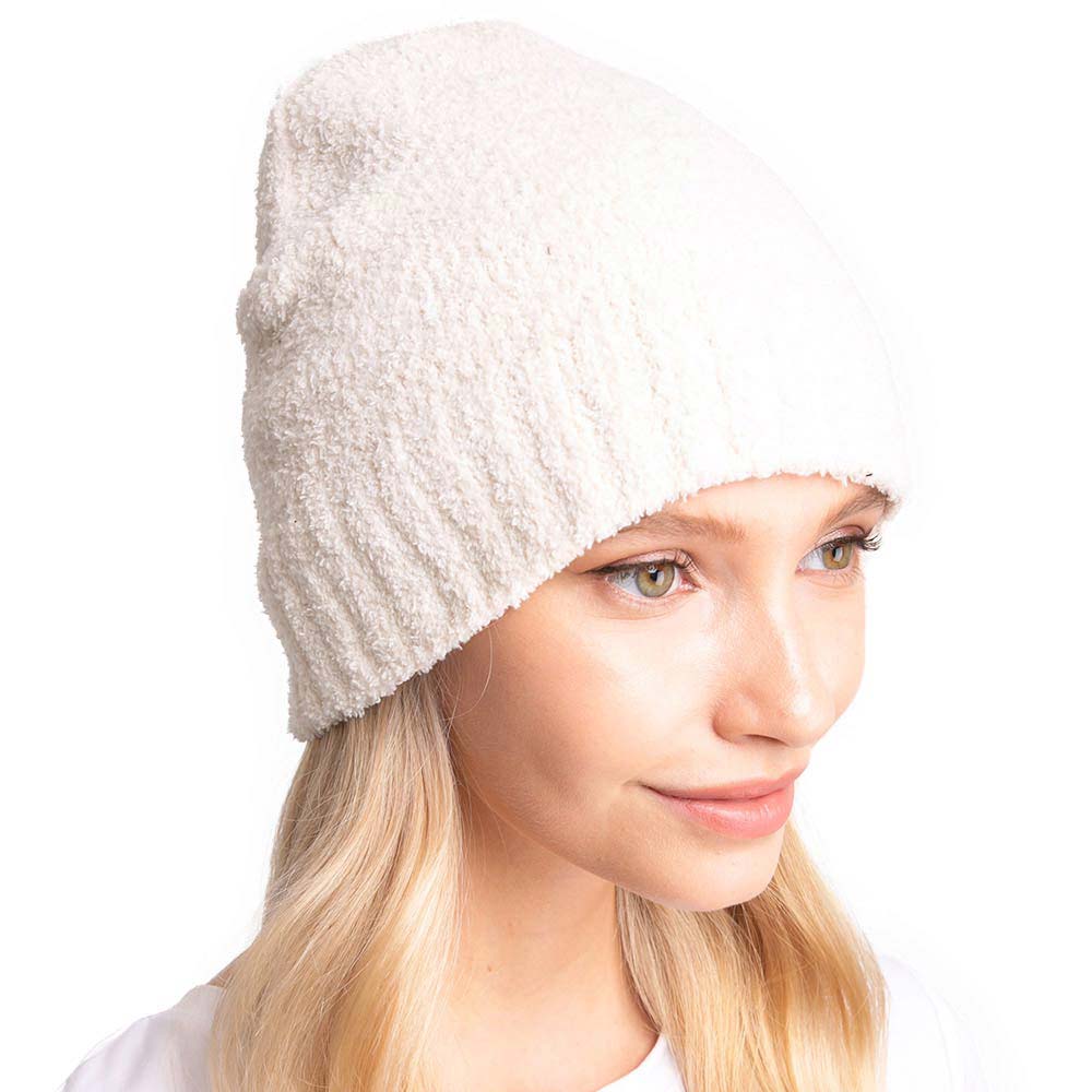 Ivory Solid Knit Beanie Hat, wear this beautiful beanie hat with any ensemble for the perfect finish before running out the door into the cool air. The hat is made in a unique style and it's richly warm and comfortable for winter and cold days. It perfectly meets your chosen goal. An awesome winter gift accessory for Birthday, Christmas, Stocking Stuffer, Secret Santa, Holiday, Anniversary, Valentine's Day, etc.