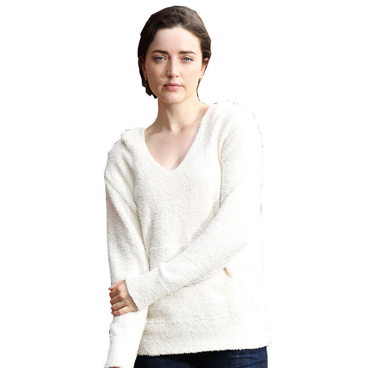 Ivory Women's Casual Color Block Hoodies With Long Sleeve, Sweatshirt Outwear Sweater, the perfect accessory, luxurious, trendy, super soft chic capelet, keeps you warm & toasty. You can throw it on over so many pieces elevating any casual outfit! Perfect Gift Birthday, Christmas, Anniversary, Wife, Mom, Special Occasion