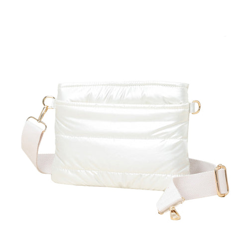 Solid Puffer Crossbody Bag - Ivory