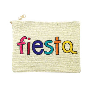 Ivory Fiesta Seed Beaded Message Clutch Crossbody Bag, these awesome fiesta message clutch crossbody bags are a wonderful accessory for your fiesta Day outfit or any other occasion where you need some extra luck! Be the ultimate fashionista carrying this trendy fiesta Seed Beaded clutch bag! Great for when you need something small to carry or drop in your bag. perfect for makeup, money, credit cards, keys or coins, and many more things.