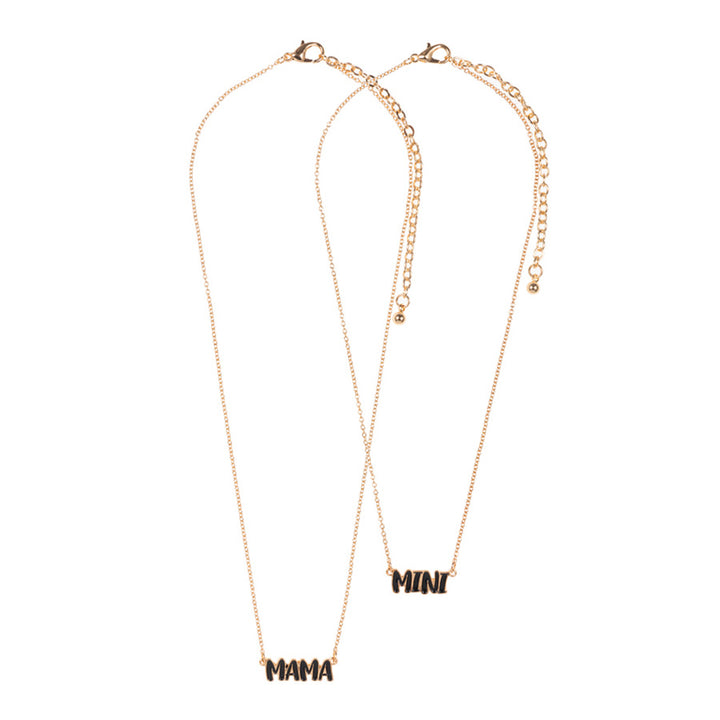 Jet Black 2PCS Enamel MINI MAMA Pendant Moms and Kids Set Necklace, This is a beautiful set of matching MAMA/MINI Message pendant Necklace. These make a perfect gift for a mama and daughter duo, or any ladies who want to show their special connection. Matching with your little is always fun and these Enamel Necklace make dressing up even more special! This beautiful Mom Kids set is the ideal mother's day present.