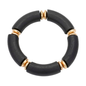 Jet Black Wood Stretch Bracelet, a pop of color with our assortment of beautiful bracelets. Fun wood bracelet awesome for this season, The wood bracelet is an excellent way to exhibit stylish fashion and convey an affirming sense of tranquility. It's the perfect accessory to complement your outfit with style! Great as a gift for your beloved one!