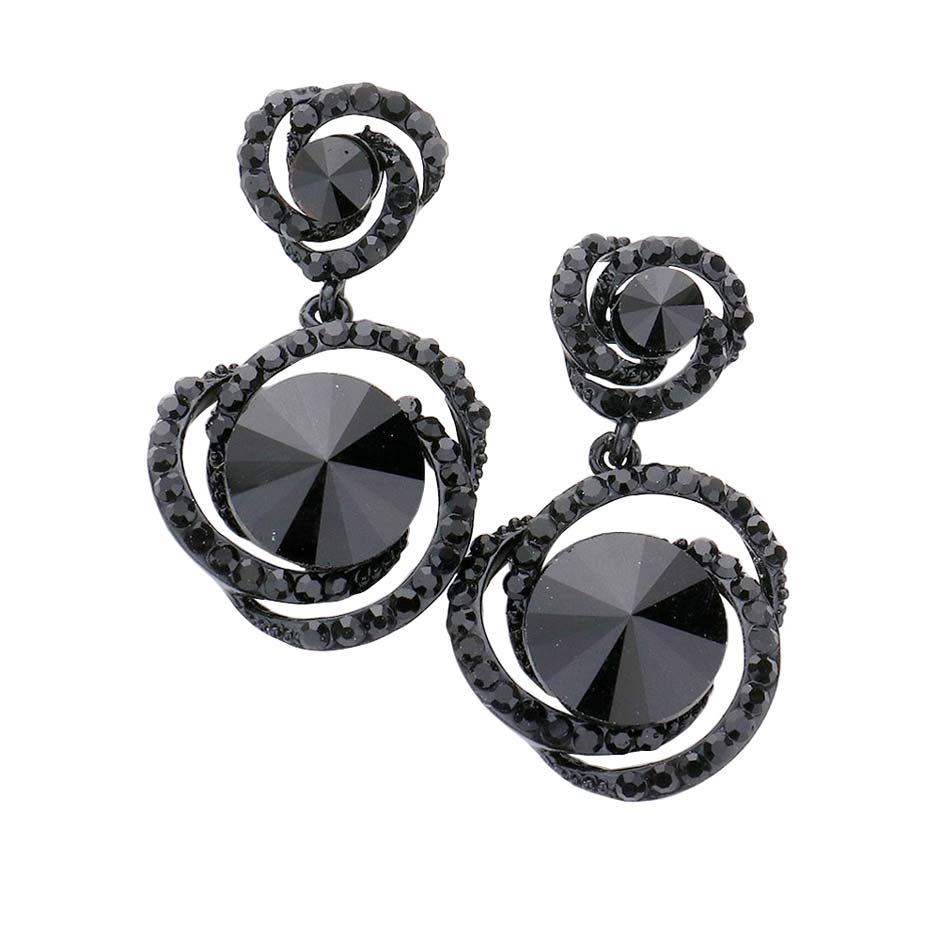 Silver Round Stone Accented Link Dangle Evening Earrings, are beautifully decorated to dangle on your earlobes on special occasions for making you stand out from the crowd. Wear these evening earrings to show your unique yet attractive & beautiful choice. Coordinate these round stone earrings with any special outfit to draw everyone's attention. Perfect jewelry gift to expand a woman's fashion wardrobe with a modern, on-trend style.