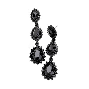 Jet Black TearDrop Dangle Evening Earrings, Classic, Elegant Teardrop Dangle Earrings Special Occasion ideal for parties, weddings, graduation, prom, holidays, pair these evening earrings with any ensemble for a polished look. These earrings pair perfectly with any ensemble from business casual, to night out on the town or a black tie party. Also makes a great gift for a loved one or for yourself.