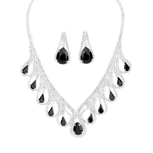 Jet Black Teardrop Crystal Rhinestone Collar Necklace, Detailed Crystal Collar Necklace, will sparkle all night long making you shine out like a diamond. Perfect for adding just the right amount of shimmer & shine and a touch of class to special events. perfect for a night out on the town or a black tie party, awesome Gift idea for Birthday, Anniversary, Prom, Mother's Day Gift, Sweet 16, Wedding.