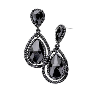 Jet Black Teardrop Crystal Rhinestone Dangle Evening Earrings, these Crystal Evening dangles earrings are lightweight and make a stylish addition to your fashion earring and jewelry collection. put on a pop of color to complete your ensemble. Jewelry that fits your lifestyle! Perfect Birthday Gift, Anniversary Gift, Mother's Day Gift, Graduation Gift, Prom Jewelry, Just Because Gift, Thank you Gift.