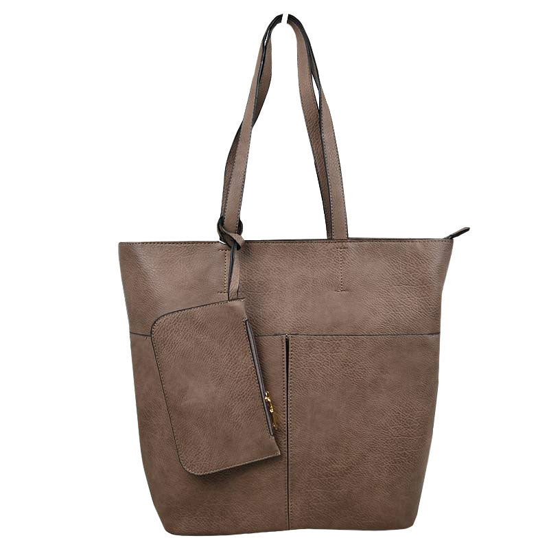 Khaki 3 In 1 Large Soft  Leather Women's Tote Handbags, There's spacious and soft leather tote offers triple the styling options. Featuring a spacious profile and a removable pouch makes it an amazing everyday go-to bag. Spacious enough for carrying any and all of your outgoing essentials. The straps helps carrying this shoulder bag comfortably. Perfect as a beach bag to carry foods, drinks, big beach blanket, towels, swimsuit, toys, flip flops, sun screen and more.