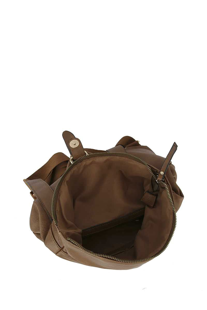 Khaki Fold Over Belt Vegan Leather Backpack, show your trendy mind and perfect choice with this awesome fold over Backpack featuring a double front pocket. You'll look like the ultimate fashionista while carrying this stylish backpack! Carry your handy items with double useful pockets on the front side. Have fun and look stylish anywhere and anytime. Zipper closure adds security and beauty. It makes your hands free to enjoy your journey fearlessly and without compromise.