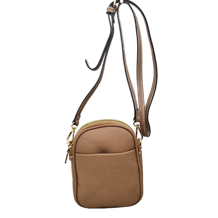 Khaki Small Crossbody mobile Phone Purse Bag for Women, This gorgeous Purse is going to be your absolute favorite new purchase! It features with adjustable and detachable handle strap, upper zipper closure with a double pocket. Ideal for keeping your money, bank cards, lipstick, coins, and other small essentials in one place. It's versatile enough to carry with different outfits throughout the week. It's perfectly lightweight to carry around all day with all handy items altogether.